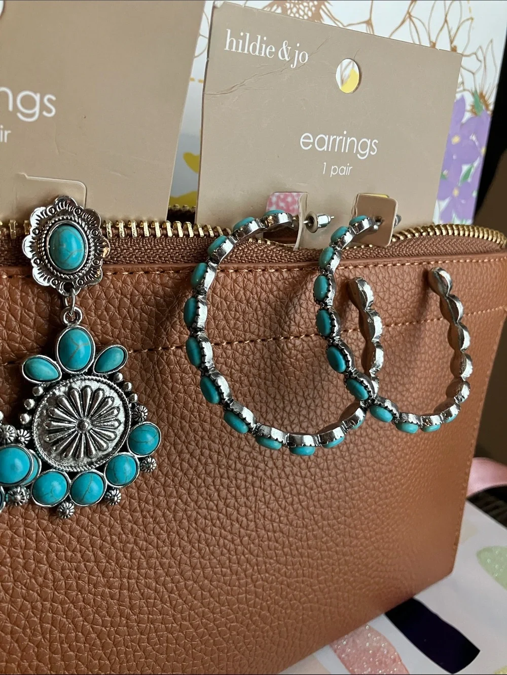 Turquoise &Silver-Tone Earring Set, 8 Unique Hair Pins, Bracelet& Bead Jewelry